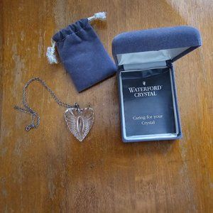 Vintage Waterford Crystal Heart Pendant and Silver Necklace